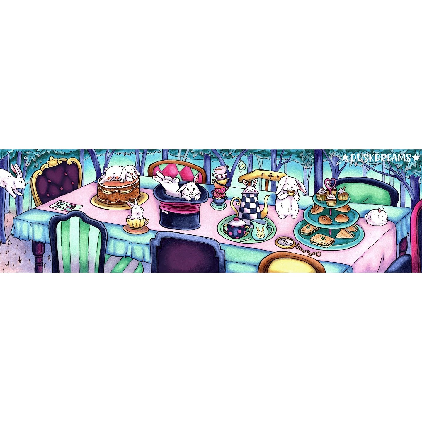 Mad Tea Party Art Print Dusk Dreams 